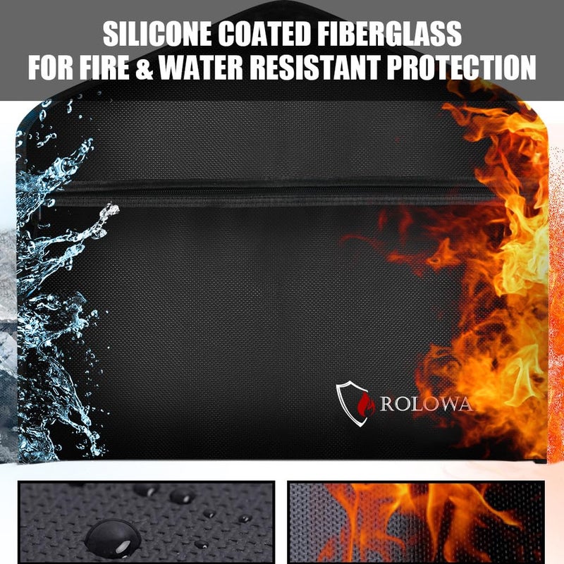 ROLOWAY خزنة مقاومة للحريق ROLOWAY مع شماعة، حجرة مخفية للمنزل والسفر، خزنة سرية لإخفاء النقود تحت الملابس مع حقيبة صغيرة مقاومة للحريق - Image 4